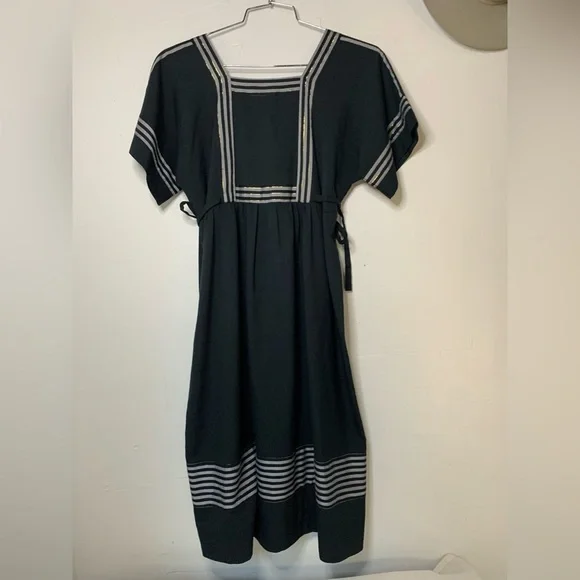 Vintage Square Neck Tie Side Boho Dress - Picture 2 of 15